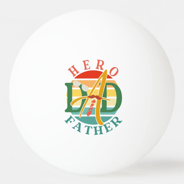 Hero Vater Fath Sunset Krawatte, Mustache & Sonnen Tischtennisball (Vorderseite)