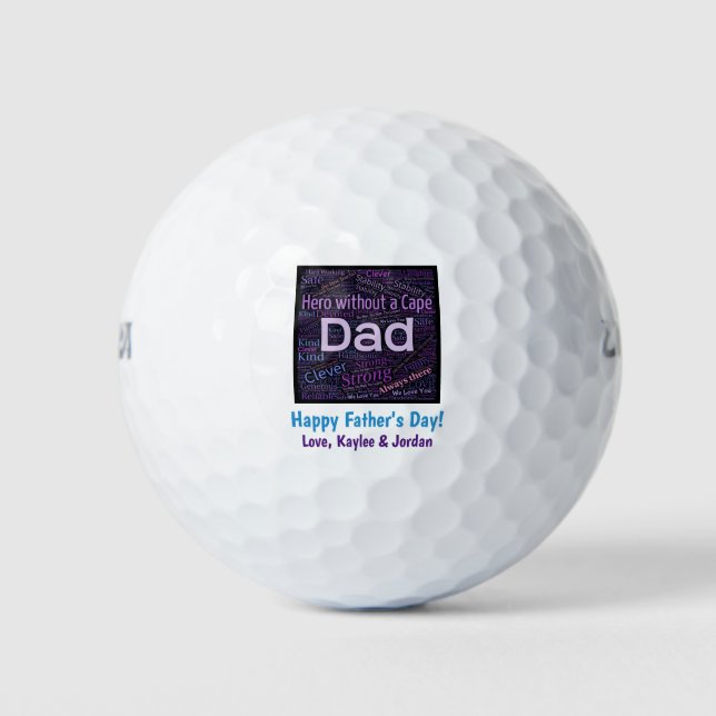 Hero Vater Happy Vatertag Golfball (Vorderseite)