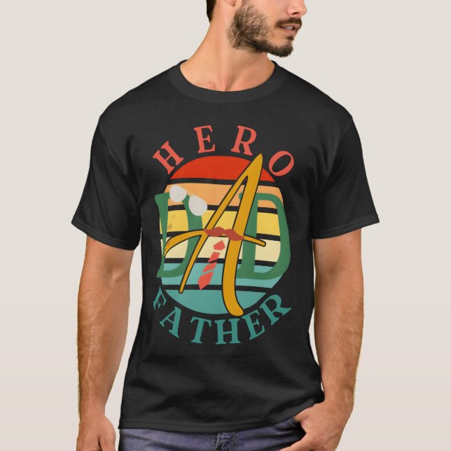Hero Vater Vater Retro T-Shirt (Vorderseite)