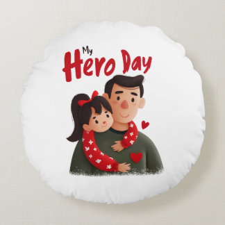 Hero Vatertag Pillow Rundes Kissen