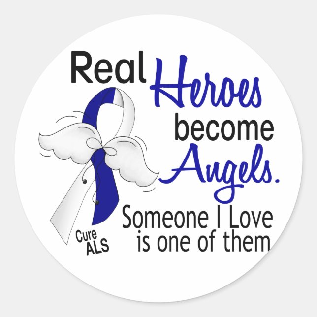 Heroes Become Angels ALS Runder Aufkleber (Vorderseite)