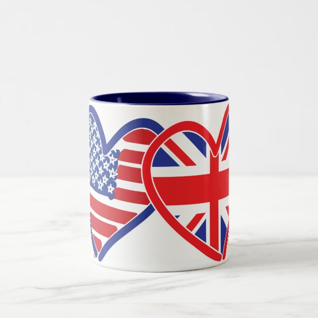 Heroes der amerikanischen Flagge/Backenfahne Zweifarbige Tasse (Mittel)