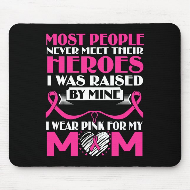 Heroes Ich trage rosa für meine Mama Brustkrebs Aw Mousepad (Vorne)