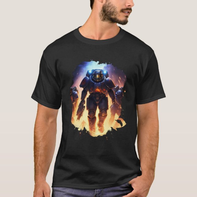Heroes in space the amazing Space Marines T-Shirt (Vorderseite)