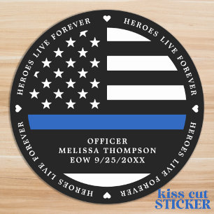 Heroes Live Forever Police Memorial Fallen Officer Aufkleber