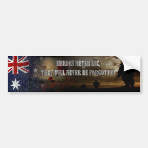 Heroes never die ....Australia Autoaufkleber