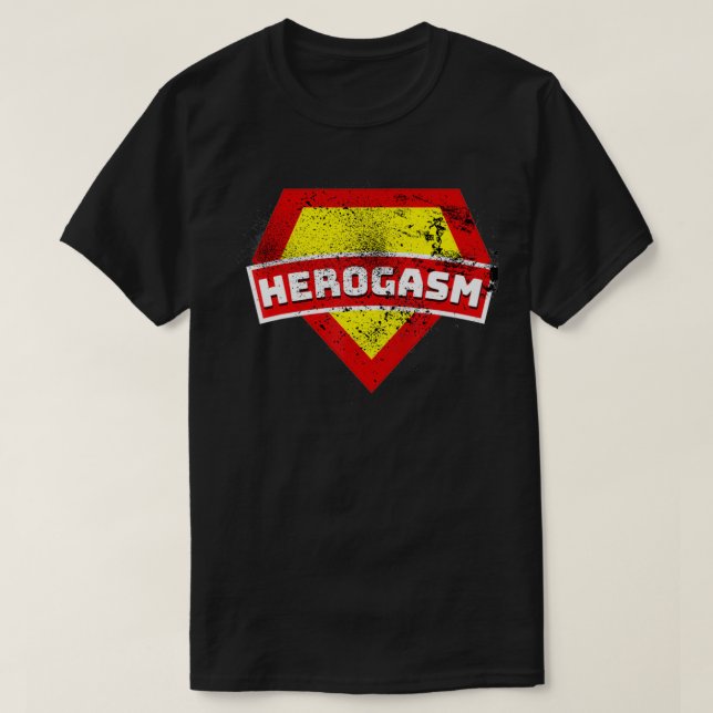 Herogasm Funny Superhero T Vintag Design T-Shirt (Design vorne)