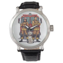Heroic Firefighters & Dalmatian Anime Wrist Watch Armbanduhr