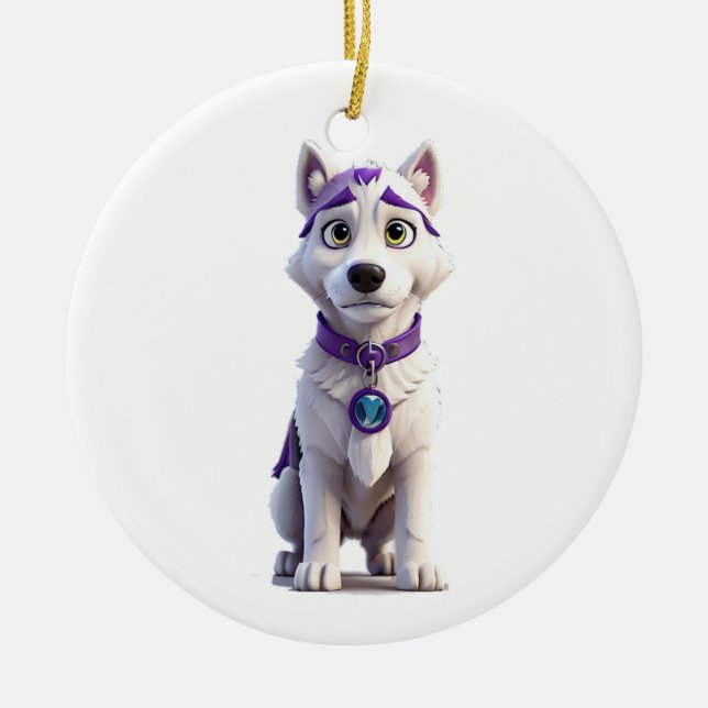 Heroic Husky Keramik Ornament (Vorne)