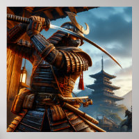 Heroisch Golden Epic Samurai Digitale Kunst