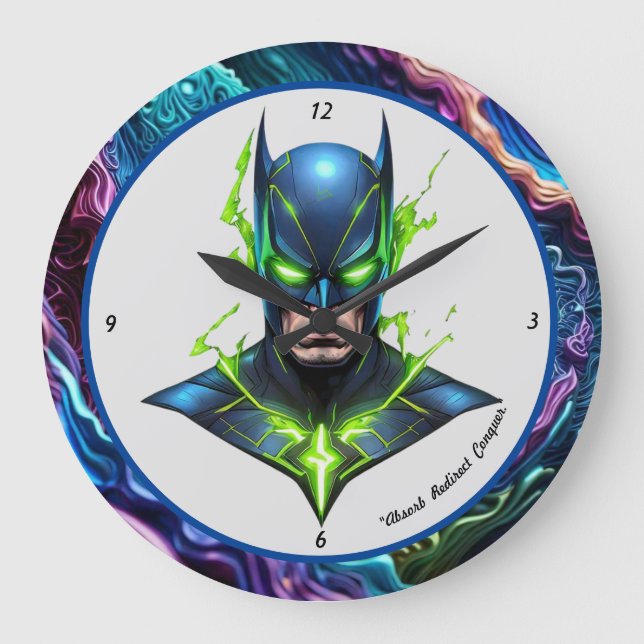 "heroische Energieabsorptionstechnologie" Große Wanduhr (Vorderseite)