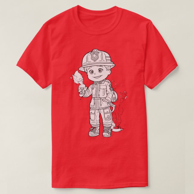 Heroische Feuerwehrfarbseite für Kinder T-Shirt (Design vorne)