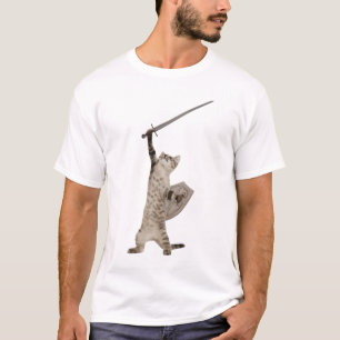 Heroische Kriegers-Ritter-Katze T-Shirt