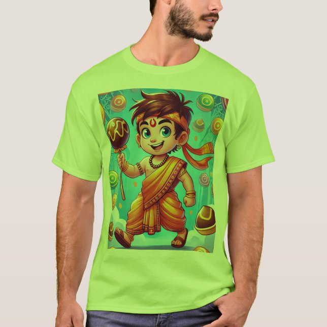 "Heroisches Chhota Bheem Cartoon T - Shirt für Kin (Vorderseite)