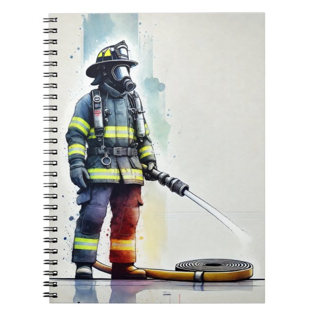Heroisches Firefighter Art Notebook Notizblock (Vorderseite)