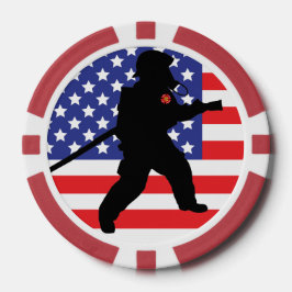 Heroisches Firefighter-Flag-Brandschlauchdesign Pokerchips