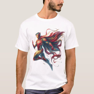 Heroisches Glühen: Handgemalte Superheld Art T - S T-Shirt