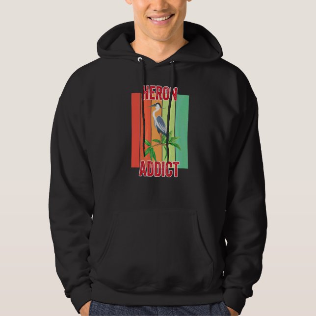 Heron Addict Bird Watching Hoodie (Vorderseite)