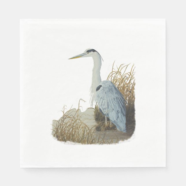 Heron an der Marsh Edge Serviette (Vorderseite)