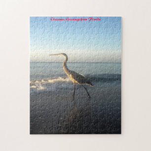 Heron Beach Florida.Christmas Grüße Puzzle