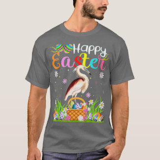 Heron Bird Bunny Egg Jagd Der sonnige Heron Happy T-Shirt