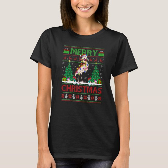 Heron Bird  Xmas Tree Ugly Santa Heron Christmas T-Shirt (Vorderseite)