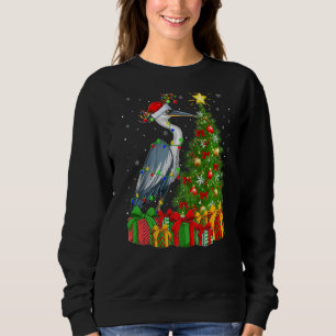 Heron Bird Xmas Weihnachtsfeiertag Weihnachtsfest Sweatshirt