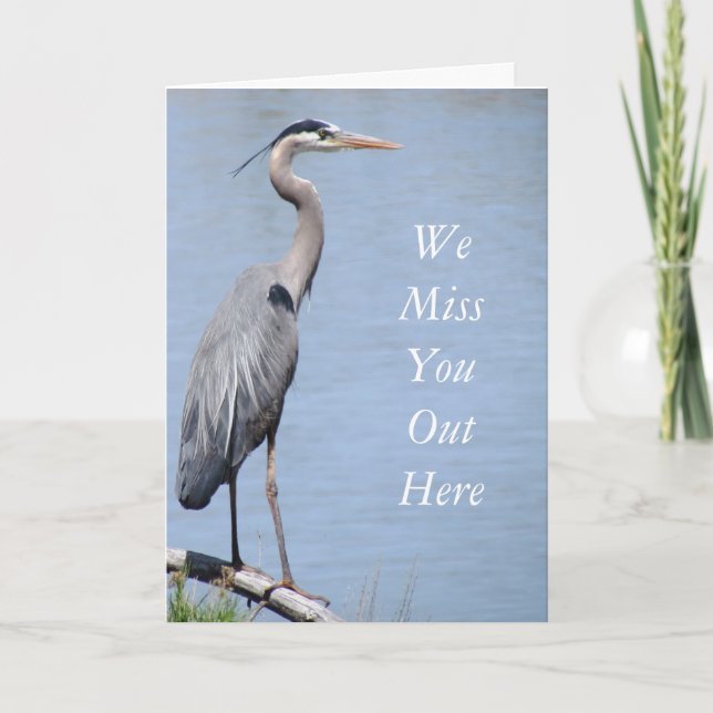 Heron Get Well Greeting Card Template Karte (Vorderseite)