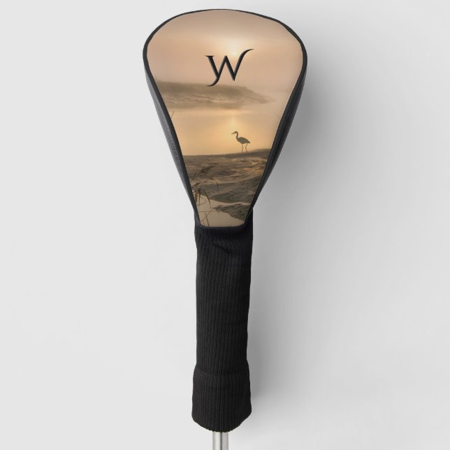 Heron Heaven - Landschaft am See Golf Headcover (Vorderseite)