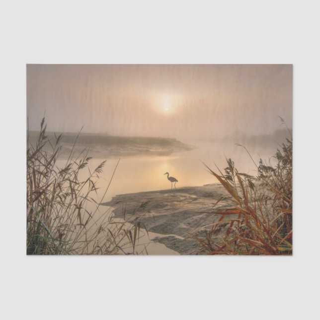 Heron Heaven - Landschaft am See Seidenpapier (Vorderseite)