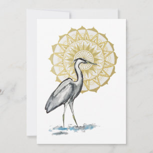 Heron Mandala Large Flat Note Card