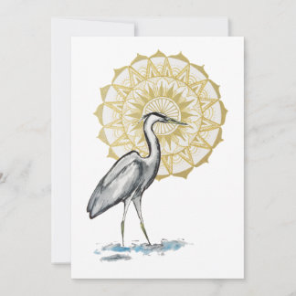 Heron Mandala Large Flat Note Card