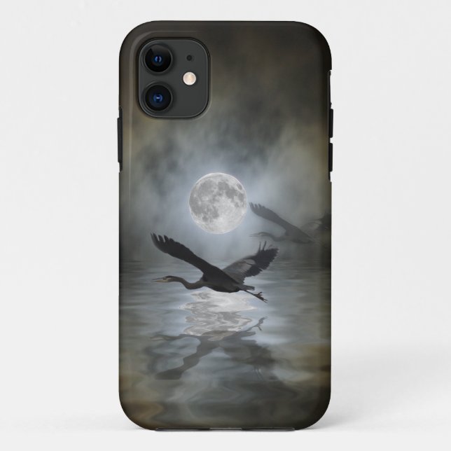Heron Moon Fantasy iPhone Case (Rückseite)