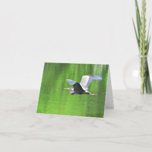 Heron Over The Water #3 - Blank Note Card Dankeskarte
