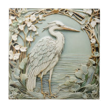Heron Sea Bird Jugendstil-Imitate Relief Right Min