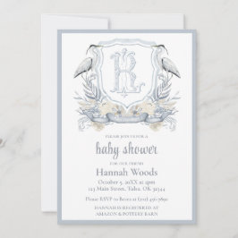 Heron Specialty Monogram Baby Shower Einladung