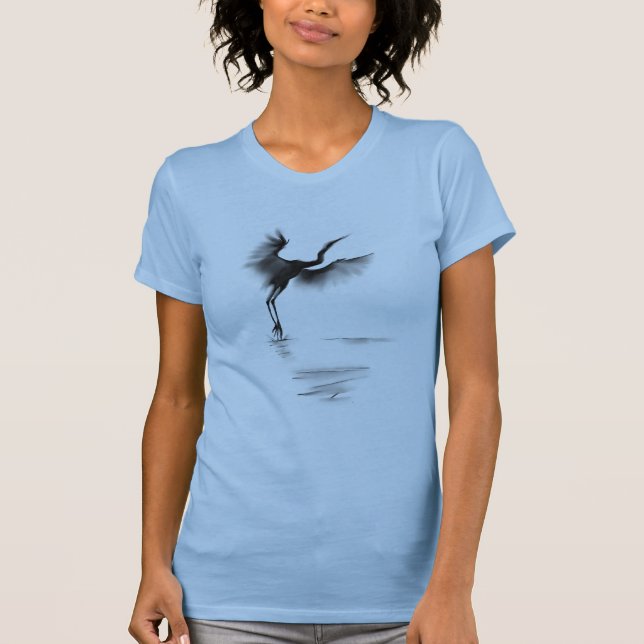 Heron sumi-e-watercolor T-Shirt (Vorderseite)