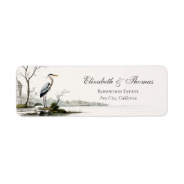 Heron Toile French Country Return Address Label
