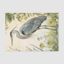 Heron und Blume Decoupage