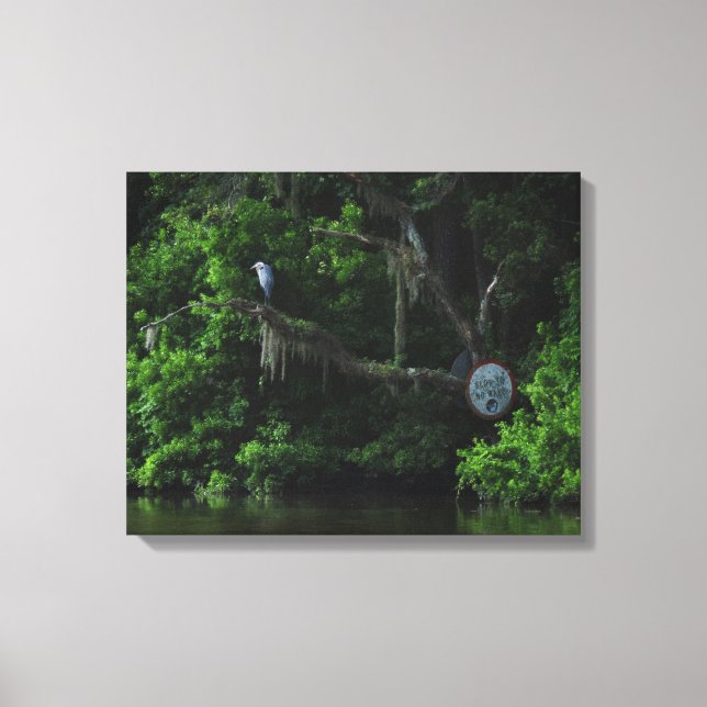 Heron und Lazy River Canvas Print Leinwanddruck (Vorderseite)