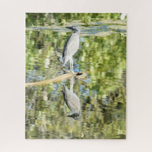 Heron (und Reflektion am Teich; Natur Puzzle