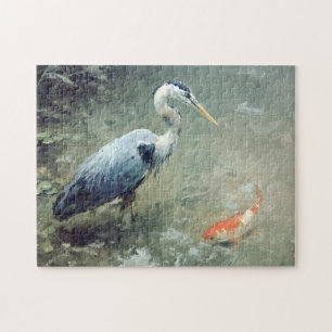 Heron und Vibrant Koi Fish Puzzle