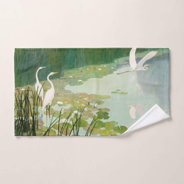 Herons im Sommer von Newell Convers Wyeth Handtuch (Handtuch)