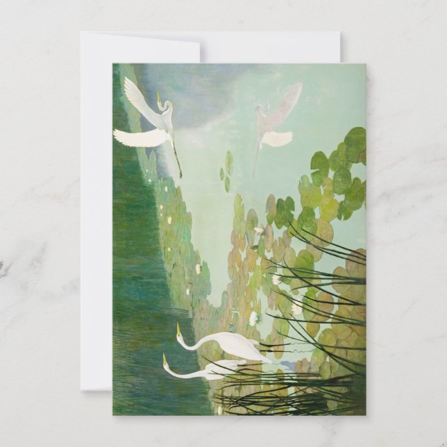 Herons im Sommer von Newell Convers Wyeth Mitteilungskarte (Vorderseite)