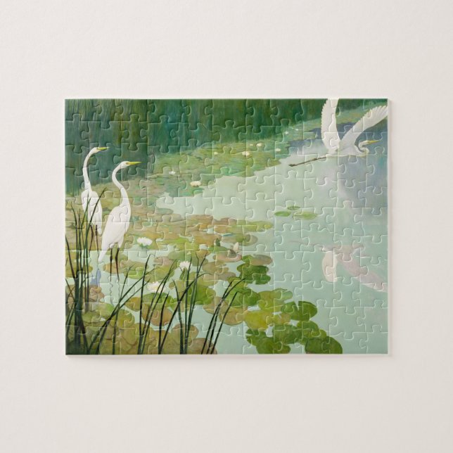 Herons im Sommer von Newell Convers Wyeth Puzzle (Horizontal)