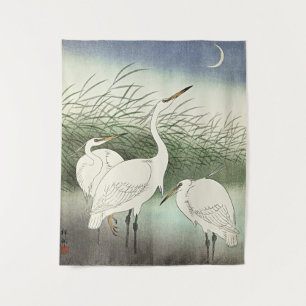 Herons in Shallow Water von Ohara Koson Wandteppich
