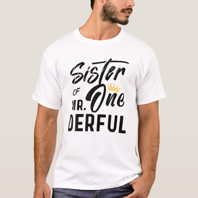 Herr 1St Birthday Onederful Onederful Matc T-Shirt (Vorderseite)