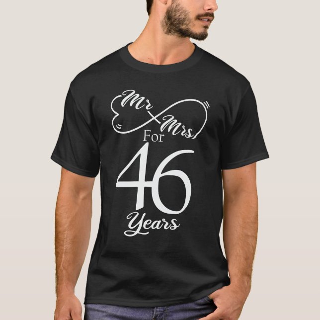 Herr 46 Jahre 46 Jahre Hochzeit T-Shirt (Vorderseite)
