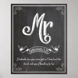 Herr aus den Reihen Mr. und Mrs. Ephesians 5:25 Poster