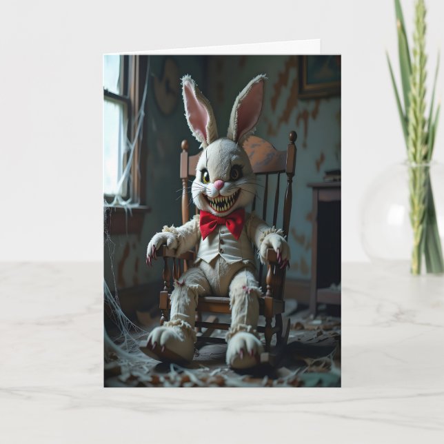 Herr Bunny Halloween Feiertagskarte (Vorderseite)